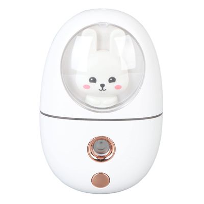 Facial Mister, 35ml Cute Animal Facial Mist Sprayer USB Rechargeable Mini Eye Face Humidifier Portable Facial Steamer for Travelling Face Daily Makeup Skin Care (White)