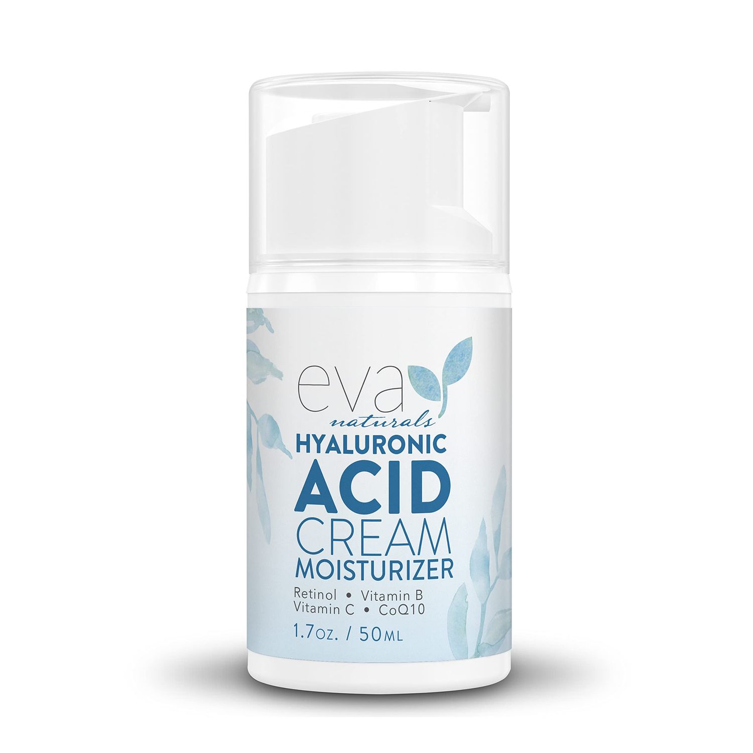 Eva Naturals Hydrating Face Cream with Hyaluronic Acid - Anti-Aging, Wrinkle Face Moisturizer for Women and Men, With Aloe Vera &amp; Retinol For Face - Firming Day &amp; Night Cream (1.7 Fl Oz)