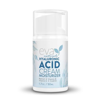 Eva Naturals Hydrating Face Cream with Hyaluronic Acid - Anti-Aging, Wrinkle Face Moisturizer for Women and Men, With Aloe Vera &amp; Retinol For Face - Firming Day &amp; Night Cream (1.7 Fl Oz)