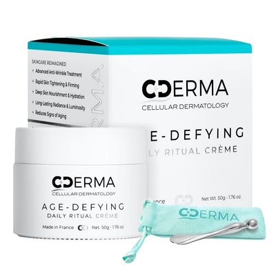 Cellular Dermatology Anti-Aging Face Cream Fights Wrinkles, Firming &amp; Hydrating Moisturizer with Dual Hylauronic Acid For Dry Skin, Sensitive Skin, Aging Skin Made in France, 1.76 fl oz
