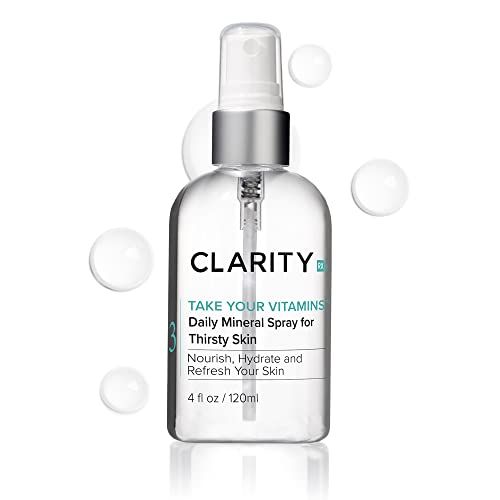 ClarityRx Take Your Vitamins Daily Mineral Spray for Dry Skin, Natural Plant-Based Moisturizing Face &amp; Body Mist for All Skin Types (4 fl oz)