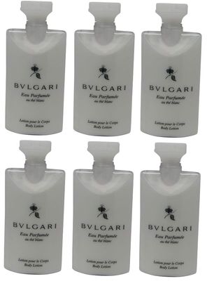 Bvlgari White Tea au the blanc Body Lotion Lot of 6 ea 2.5oz Bottles.