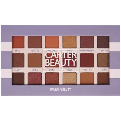 Carter Beauty by Marissa Carter 18 Shade Eyeshadow Palette | Long Lasting Eye Shadow Makeup | Shimmer &amp; Matte Vibrant Colors (Warm Velvet)