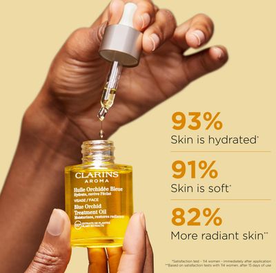 Clarins Blue Orchid Face Oil Treatment | Skin is Immediately Hydrated*, Revitalized and Toned | Restores Radiance | Visibly Minimizes Fine Lines | 100% Natural Plant Extracts | Dry Skin Type