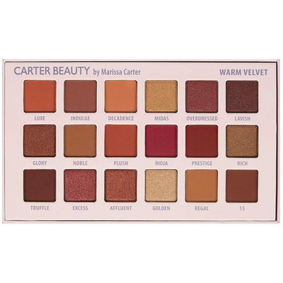 Carter Beauty by Marissa Carter 18 Shade Eyeshadow Palette | Long Lasting Eye Shadow Makeup | Shimmer &amp; Matte Vibrant Colors (Warm Velvet)