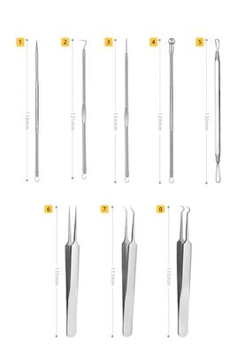 8 Pcs Stainless Steel Blackhead Remover Pimple Extractor Tool Kit with Metal Case for Pimples, Blackheads, Zit Removing for Face Nose