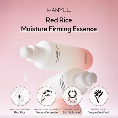 Hanyul Red Rice Moisture Firming Essence | Milky Serum with Korean Rice &amp; Vegan Ceramide, Rejuvenating Facial Serum with Vegan Collagen, Glass Skin, 5.07 fl.oz.