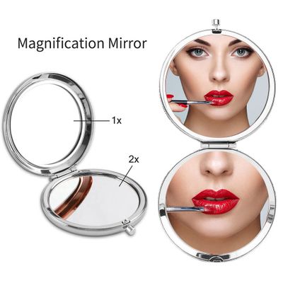 GAOLZIUY Granddaughter Gifts from Grandma and Grandpa, Gifts for Granddaughter, to My Granddaughter Makeup Compact Mirror Sliver, Granddaughter Birthday Gifts