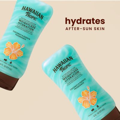 Hawaiian Tropic Weightless Hydration After Sun Lotion with Aloe, 6oz Twin Pack | Hawaiian Tropic Lotion, Moisturizing Lotion, After Sun Care, After Sun Moisturizer, 6oz each Twin Pack