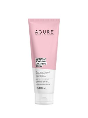 ACURE Seriously Soothing Cleansing Cream | 100% Vegan | For Dry to Sensitive Skin | Peony Extract &amp; Chamomille - Soothes , Hydrates &amp; Cleanses | 4 Fl Oz