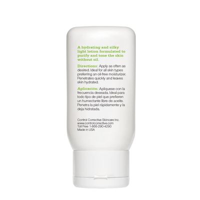 CONTROL CORRECTIVE Oil Free Hydrating Lotion, 2.5 Oz - Lightweight, Silky, Non-Comedogenic, Oil-Free, Facial Moisturizer, Leaves Skin Hydrated And Glowing, Calms, Purifies, Tones, Repairs, Balances
