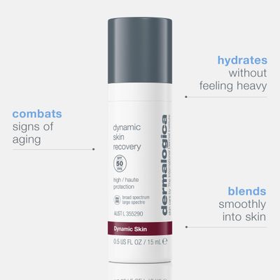 Dermalogica Dynamic Skin Recovery SPF50, Anti-Aging Face Sunscreen Moisturizer, Medium-Weight Non-Greasy Broad Spectrum, 0.5 Fl Oz