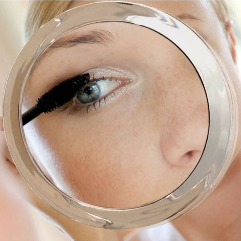 Essential Skin Solutions 15X Magnifying Mirror - Use for Makeup Application - Tweezing - and Blackhead/Blemish Removal - 6 Inch Round Mirror with Three Suction Cups for Easy Mounting