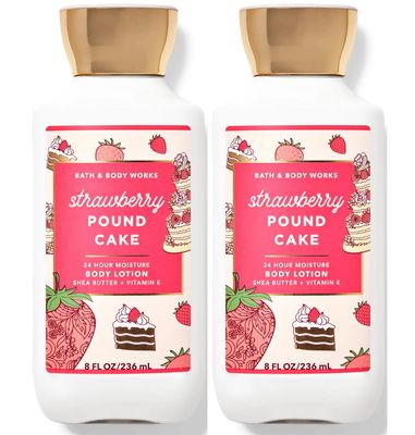 Bath &amp; Body Works Bath and Body Works Super Smooth Body Lotion Sets Gift For Women 8 Oz -2 Pack (Strawberry Pound Cake)