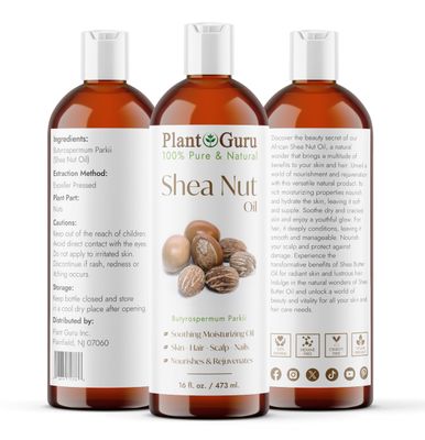 African Shea Nut Butter Oil 16 fl. oz. 100% Pure Natural Skin, Face, Hair Growth And Moisturizer. DIY Body Butters, Lotions, Creams, Lip Balm And Soap Making.