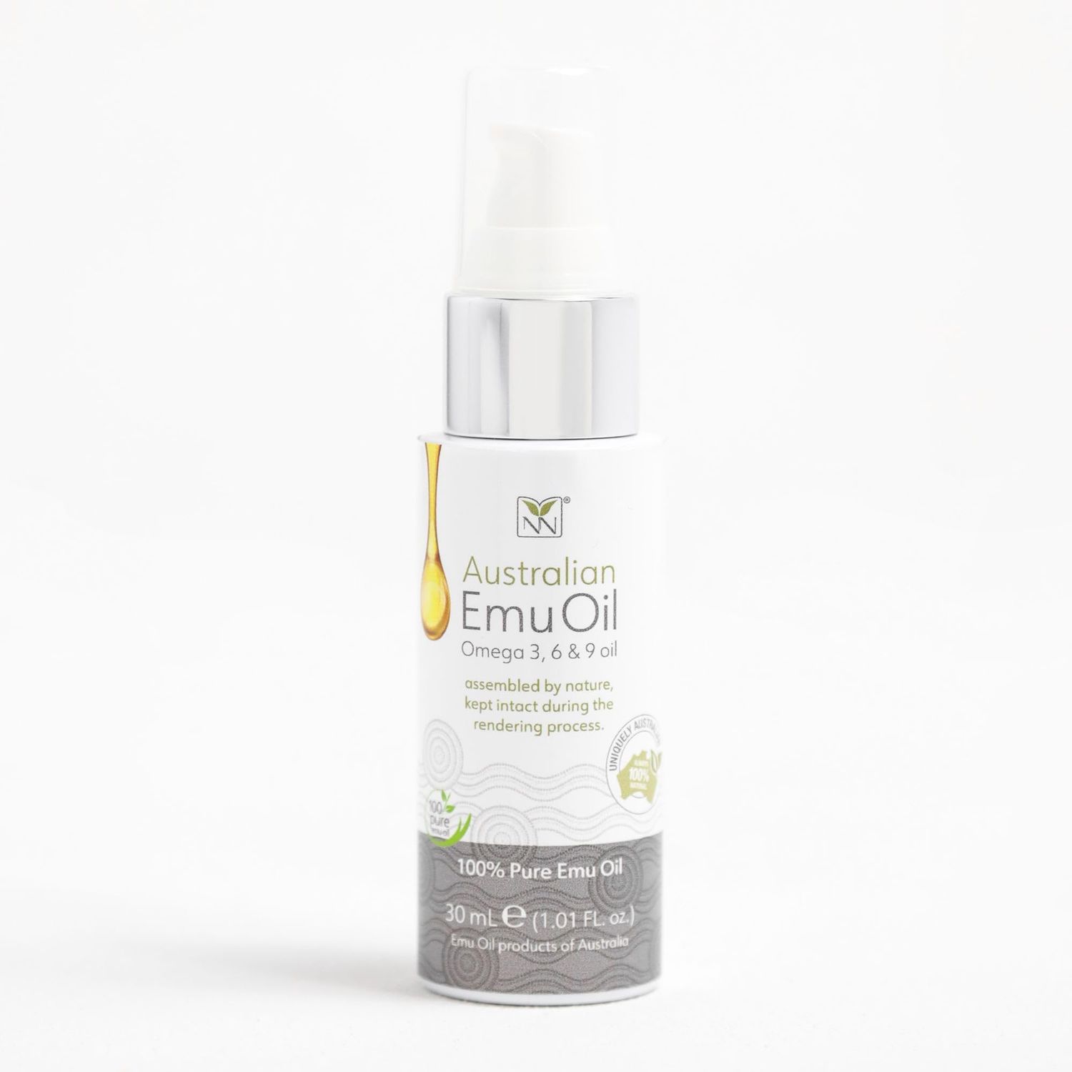 Emu Oil Skin Moisturizer - Scalp, Hair, Face, Body &amp; Nail Moisturizer with Omega 3, 6, 9, Vitamins, &amp; Minerals - Body &amp; Face Serum for Fine Lines, Stretch Marks, Dry Lips &amp; Cuticles - 30mL, Unscented