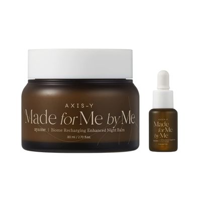 AXIS-Y Biome Recharging Night Renewal Set with Bifida, 10% Panthenol, 5 Probiotics Complex | Solution Care Set, Skin Barrier Cream + Panthenol Concentrate | Korean Skin Care | 80+8ml / 2.7+0.27 fl. oz