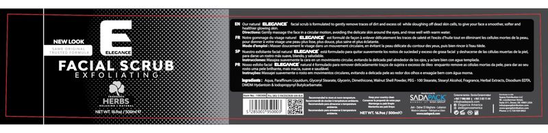 Elegance Natural Face Scrub, 16.9 Oz, Mixed Herbs Based Facial Scrub, Exfoliate and Eliminate Impuritites for a Healthy and Hydrated Glowing Skin