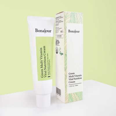 [BONAJOUR] Vegan Natural Green Multi Vitamin Moisturizing Cream for Face - 70% Vitamin, Anti Aging &amp; Brightening, Remove Dark Spot 1.7 fl. oz