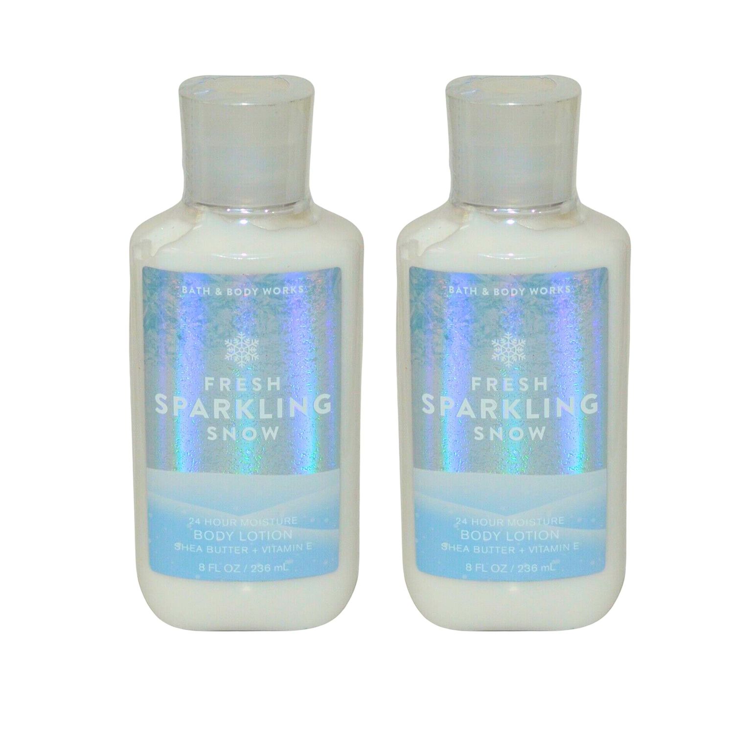 Bath &amp; Body Works Body Lotion Pack of 2, 8oz Each (Fresh Sparkling Snow)