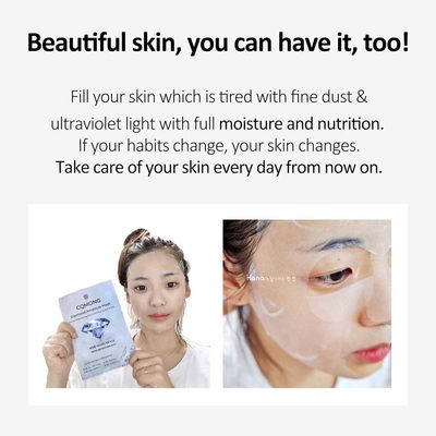 CQMONG Diamond Ampoule Sheet Mask (pack of 10) Korean Collagen Face Facial Mask Pack for Elastic Skin, Vitality, Moisture, Brilliance, Nutrition, Skin Soothing | Skincare