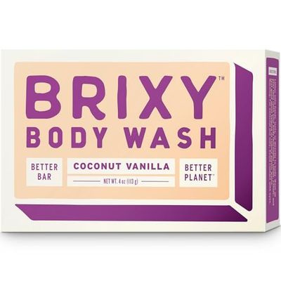 BRIXY Soap-Free Moisturizing Body Wash Bar, Gentle Skin Cleanser With Shea Butter &amp; Castor Oil, Ceramide &amp; Niacinamide Help Support The Skin Barrier, pH balanced, Noncomedogenic, Made in US, 4oz
