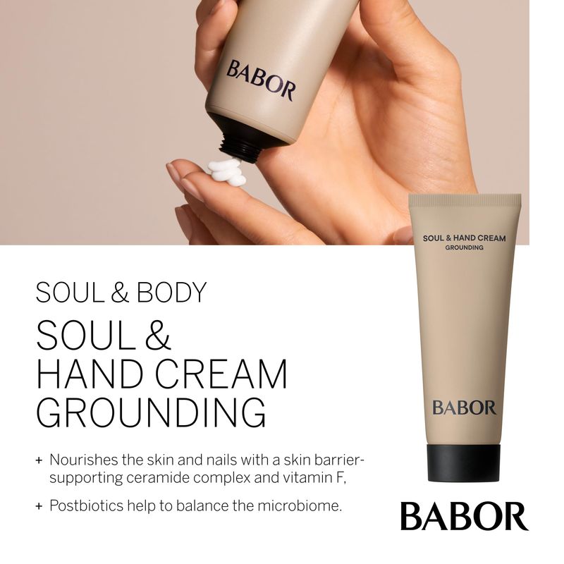 BABOR Soul &amp; Hand Cream Hand Cream for Dry Hands, Anti-Ageing Moisturising Cream, Quick-Absorbing Hand and Nail Cream, Intensive Hand Care, with Hyaluronic Acid, Vegan, 100 ml