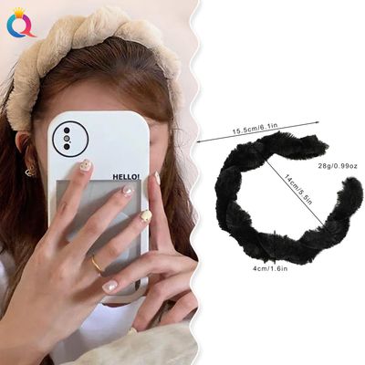 Agirlvct Headband for Washing Face,Spa Facial Headbands, Soft Cute Fluffy Hair Band for Skincare Makeup Women Girls Shower Makeup Mask Non Slip Thick Thin(2 Pack)