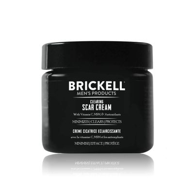 Brickell Men&#39;s Clearing Scar Cream for Men, Natural and Organic Scar Clearing Cream to Reduce the Appearance of Scars and Even Skin Pigmentation, 2 Ounces, Scented