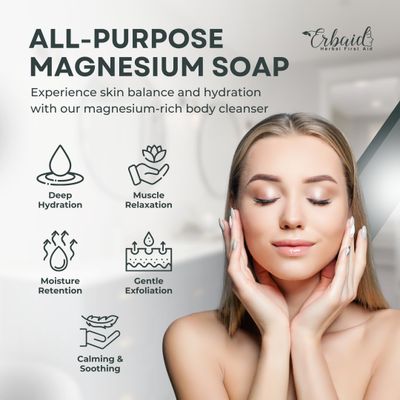 Dead Sea Magnesium Soap Bar - Deep Cleansing, Moisturizing Body Soap for Dry Itchy and All Skin Types - Shower Soap Soothes Muscles and Joints - All-Natural Exfoliating Face and Body Wash Made in USA