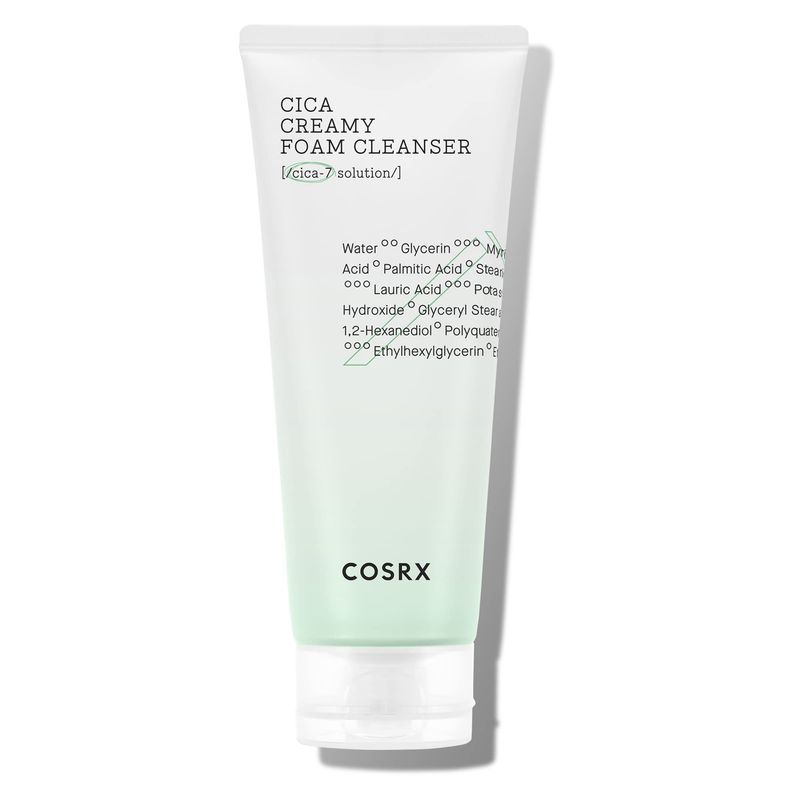 COSRX Pure Fit Cica Creamy Foam Cleanser, 5.07 fl oz / 150ml | Mild Cleanser for Sensitive Skin | 91% Naturally Derived Centella Complex | Animal Testing Free, Paraben Free, Korean Skin Care