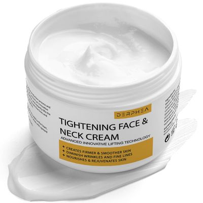 DERPHEA Neck Cream, Face &amp; Neck Tightening Cream, Face Firming Cream, Skin Tightening Cream For Fine lines, Loose &amp; Sagging Skin On Face, Neck, Decollete (3.4 Oz)