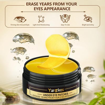 2 Packs 60 Pcs Under Eye Patches, 24K Gold+Pink, 30 Pairs Undereye Mask for Puffy Eyes Dark Circles Treatment, Collagen Gel Pads Hydrating for Eye Bags Puffiness Wrinkle, Women Men Beauty Skin Care