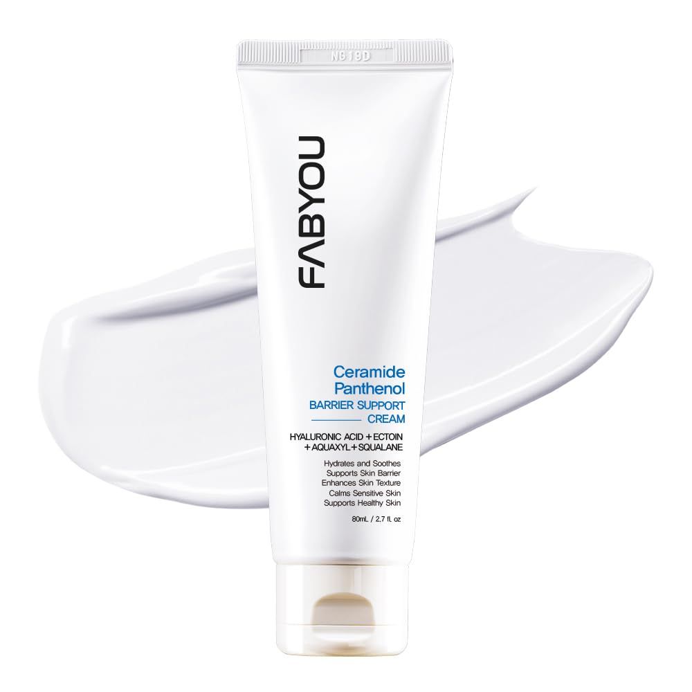 FABYOU Ceramide Panthenol Skin Barrier Support Cream 2.7 Oz - Moisturizing, Barrier Care with 8 Hyaluronic Acids. Non-Sticky, Deep Hydration for Sensitive, Dry Skin- Korean Skin Care