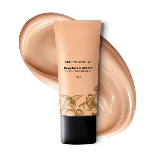 FACESCANADA Peaches N Cream Tinted Face Moisturizer | Non Oily Lightweight Gel Formula | Blends Easily | Lightly Tinted Cream for Radiant Glow | 1.23 Oz (35g)
