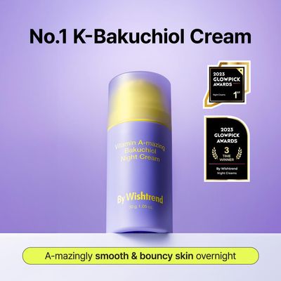 BY WISHTREND] Vitamin A-mazing Bakuchiol Retinal Night Cream, Retinol Alternative, Slow Aging, Skin Smoothing, Pore Refining, Anti-Wrinkle, Sensitive skin 1.05 oz