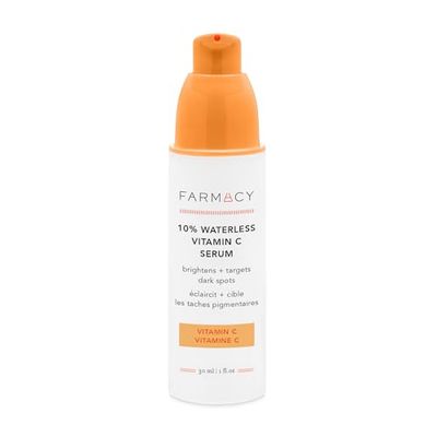 Farmacy 10% Vitamin C Face Serum - Waterless Vitamin C Skin Care Serum to Brighten, Firm + Smooth Skin Texture - Enriched with Upcycled Tangerine Peel to Boost Skin&#39;s Moisture + Radiance (30ml)