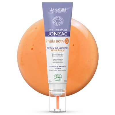Eau Thermale Jonzac Organic Hyalu Activ C Serum for Face &amp; Eyes - Optimized Vitamin C 5x More Stable With Hyaluronic Acid - Anti-Wrinkle - Brighter &amp; Plumped Skin - 1.01 Fl Oz