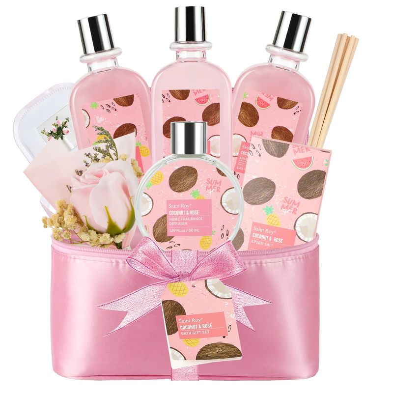Christmas spa gift sets for women Spa Basket Bath Gift Basket, Teen Girl Gifts Gift Baskets for Women, Spa Gifts for Women Relax Bath Spa Gifts Self Care Gifts Travel Bag Home Spa Kit