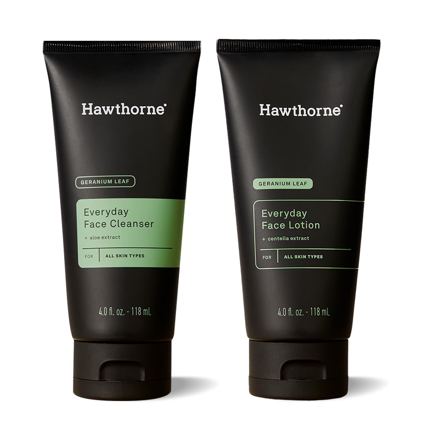 Hawthorne Men&#39;s Everyday Essential Skincare Set With Face Wash Cleanser and Lotion. A 2-Step Routine for Smooth, Hydrated Skin. All Natural Ingredients, Paraben Free, Phthalate Free. 4 Fl. Oz. Each.