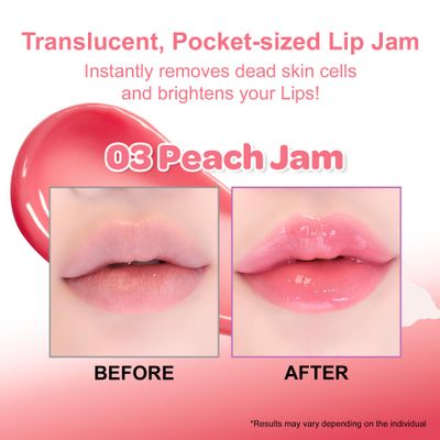 COLORGRAM Tintin Dory Lip Jam 03 Peach Jam | Tinted Lip Jam, Hydrating &amp; Plumping Lip Balm with Lightweight, Non-Sticky Formula | Clear Radiance &amp; Semi-Transparent Color