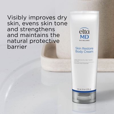EltaMD Skin Restore Body Cream, Fragrance-Free Lotion for Women with Hyaluronic Acid and Niacinamide, Body Moisturizer, 8 oz Tube