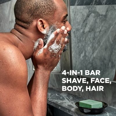 DOVE MEN + CARE Plant-Powered Natural Essential Oil Bar Soap Reinvigorating Lime + Avocado Oil to Clean and Hydrate Mens Skin 4-in-1 Bar Soap for Men's Body, Hair, Face and Shave. 5 oz, 4 Count