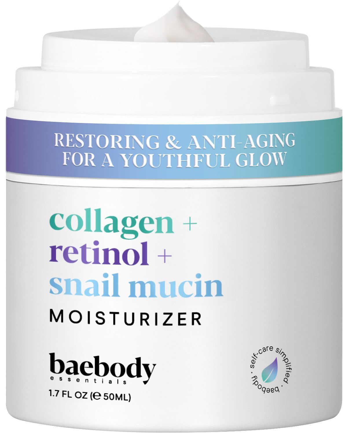 Baebody Collagen Retinol Snail Mucin Face Moisturizer, Anti Aging Moisturizer Face Cream for Fine Lines, Anti Wrinkle Cream for Face (1.7 fl oz)