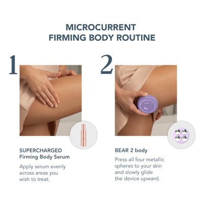 FOREO BEAR 2 body Advanced Microcurrent Body Sculpting Machine + Conductive SUPERCHARGED Firming Body Serum - Cellulite Massager &amp; Lymphatic Drainage - Firm, Contour &amp; Smooth - Body Massager