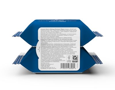 Amazon Basics Make Up Remover Wipes, Original, 25 Count, Pack of 2 (Previously Solimo)
