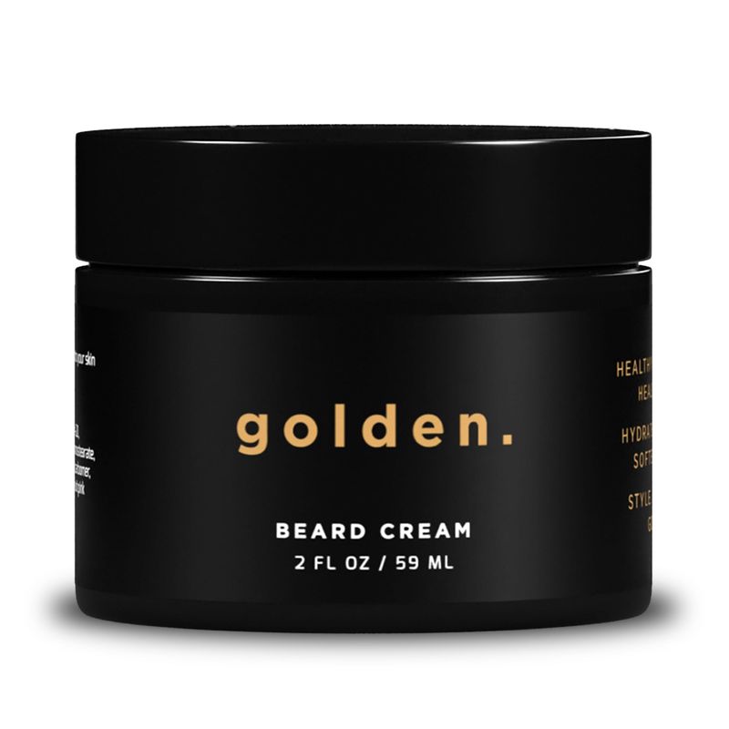 Golden Grooming Beard Oil &amp; Balm Bundle for Men - Natural Growth Kit with Shea Butter - Tame, Moisturize &amp; Style Your Beard - Beard Cream 2 Oz