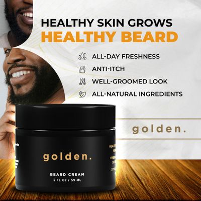 Golden Grooming Beard Oil &amp; Balm Bundle for Men - Natural Growth Kit with Shea Butter - Tame, Moisturize &amp; Style Your Beard - Beard Cream 2 Oz