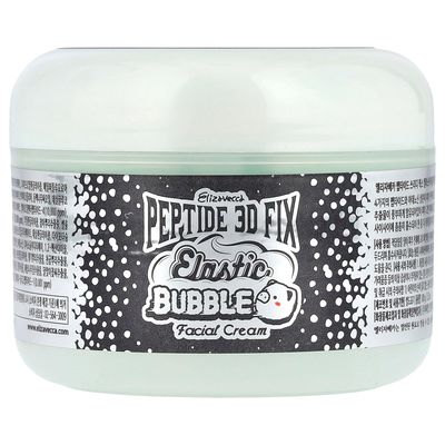 Elizavecca 3D Peptide Elastic Water Bubble Cream 100ml/3.53oz - Bubble Face Cream | Bubble Skin Care | Hyaluronic Acid Cream | Big size Water Cream