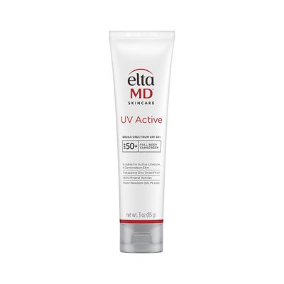 EltaMD UV Active Mineral Sunscreen with Zinc Oxide, Water Resistant Sunscreen SPF 50+ Up to 80 Minutes, for Face and Body, 3.0 oz Tube